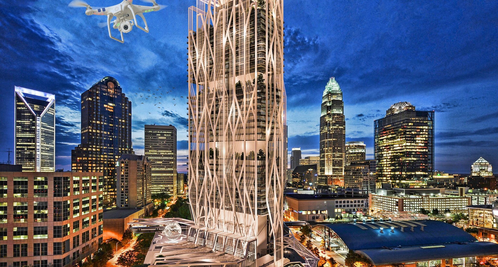 design project for MArch with skyline at night