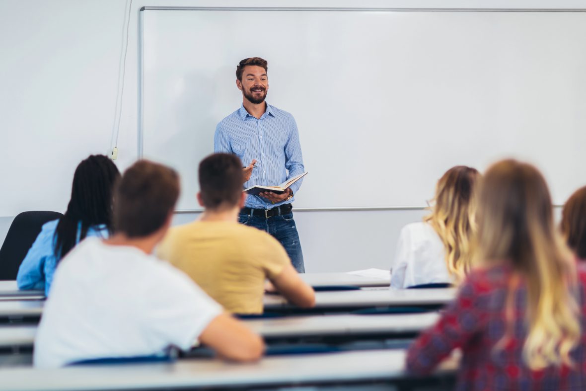 TA works with students