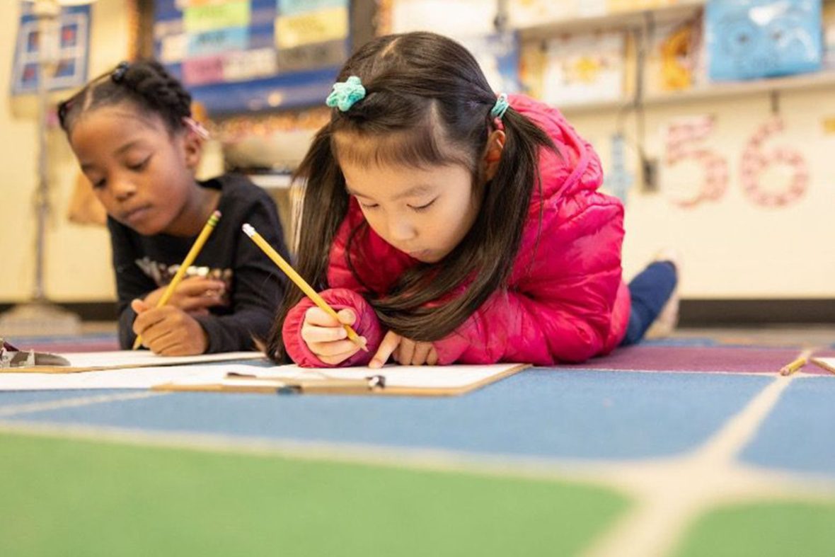 Elementary Student reading a book