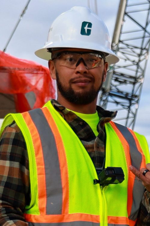 Student on a construction site